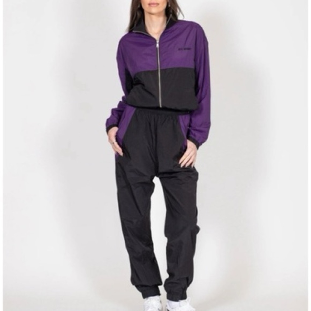 Brunette The Label Serena Track Suit Set Purple Black S/M